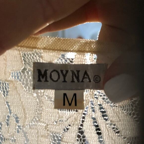 ANTHROPOLOGIE MOYNA Tiered Ruffle Back White Cream Beaded Lace Floral Vest M - Picture 5 of 8